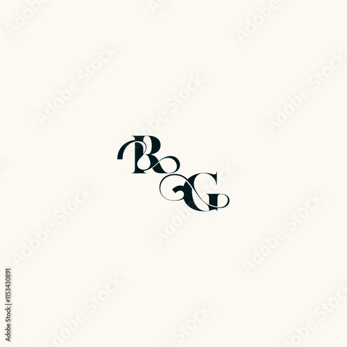 fancy curve logo bold and hairline initial letter wedding monogram elegant GR