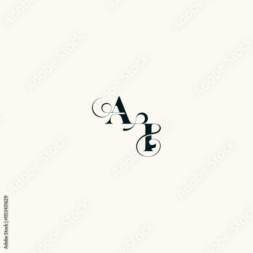 fancy curve logo bold and hairline initial letter wedding monogram elegant IA