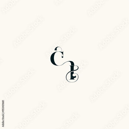 fancy curve logo bold and hairline initial letter wedding monogram elegant IC