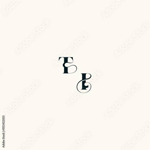 fancy curve logo bold and hairline initial letter wedding monogram elegant IT