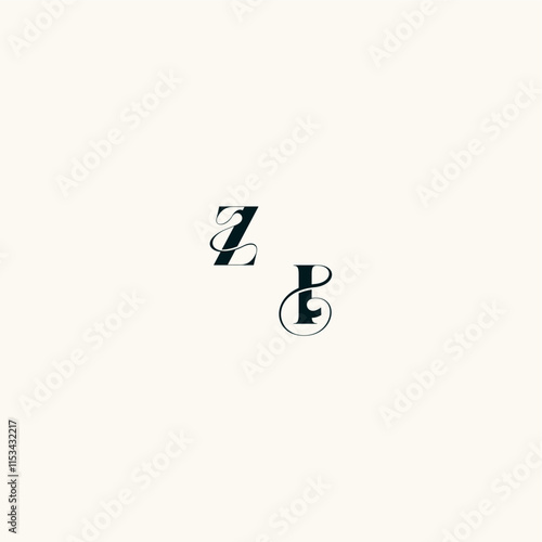 fancy curve logo bold and hairline initial letter wedding monogram elegant IZ