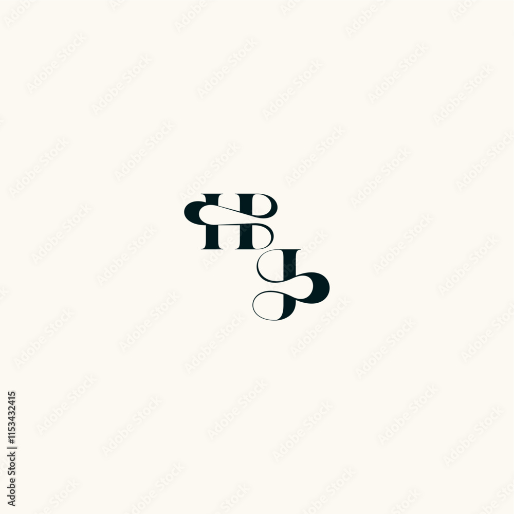 fancy curve logo bold and hairline initial letter wedding monogram elegant JH fancy curve logo bold and hairline initial letter wedding monogram elegant JH