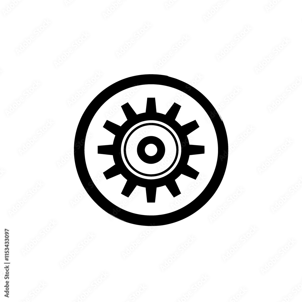 a black and white circular logo a black and white circular logo