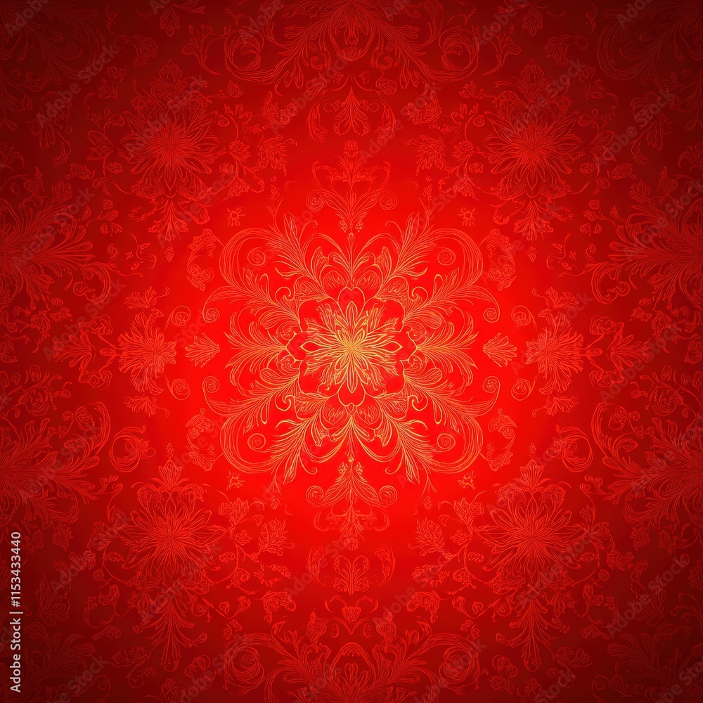 A vibrant red pattern featuring intricate floral and abstract designs, creating a warm and festive atmosphere. A vibrant red pattern featuring intricate floral and abstract designs, creating a warm and festive atmosphere.