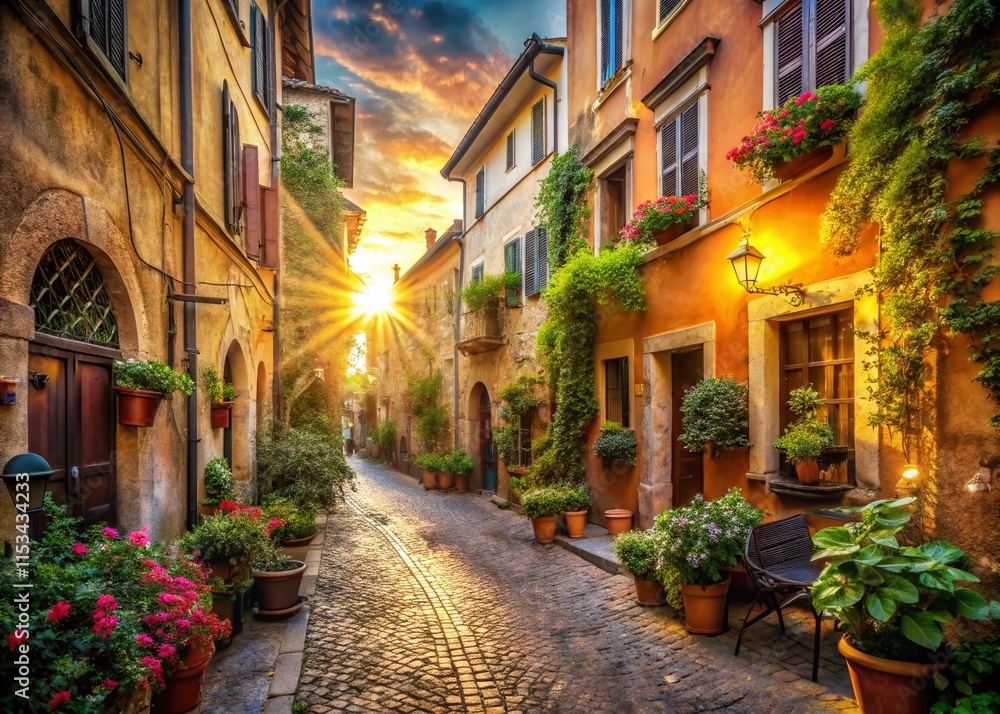 Double Exposure: Cozy Roman Street, Trastevere Charm, Italy Double Exposure: Cozy Roman Street, Trastevere Charm, Italy