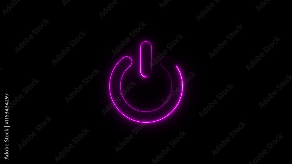 power of and on icon animation on black background.. power of and on icon animation on black background..
