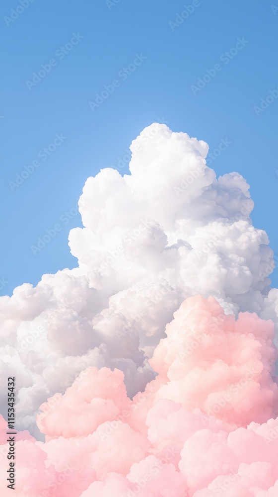 Dreamy Pink White Cloudscape Soft Sky Fluffy Clouds Pastel Heaven Dreamy Pink White Cloudscape Soft Sky Fluffy Clouds Pastel Heaven
