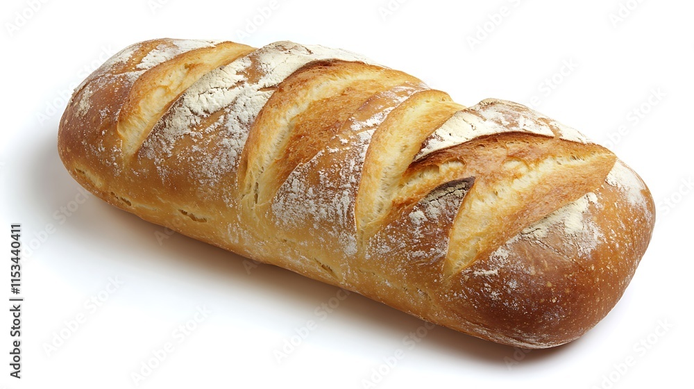 Crusty sourdough bread loaf, golden brown, isolated on white. Crusty sourdough bread loaf, golden brown, isolated on white.