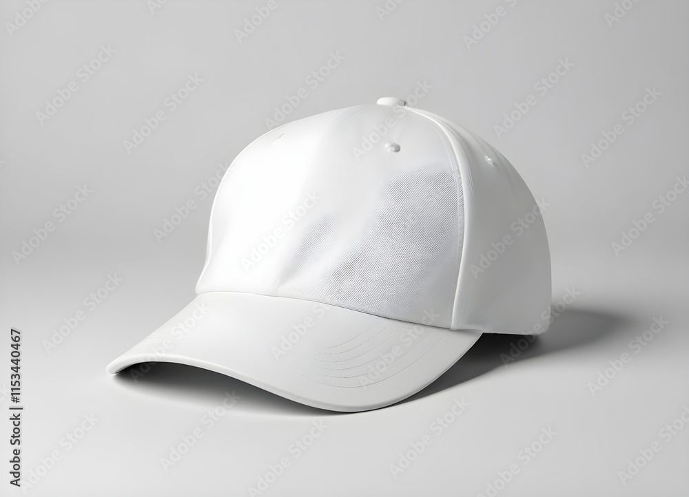 plain blank A white baseball cap against a bright background plain blank A white baseball cap against a bright background