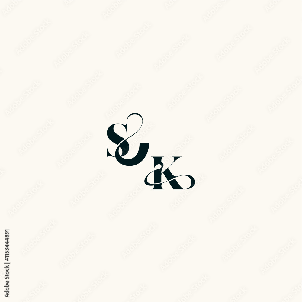 fancy curve logo bold and hairline initial letter wedding monogram elegant KS fancy curve logo bold and hairline initial letter wedding monogram elegant KS