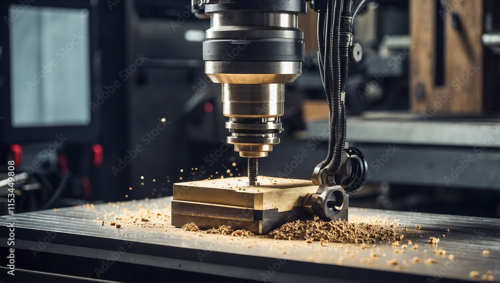 CNC Milling Machine at Work for Precision Engineering CNC Milling Machine at Work for Precision Engineering
