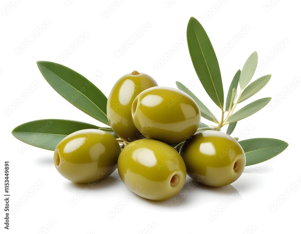 green olives with leaves green olives with leaves