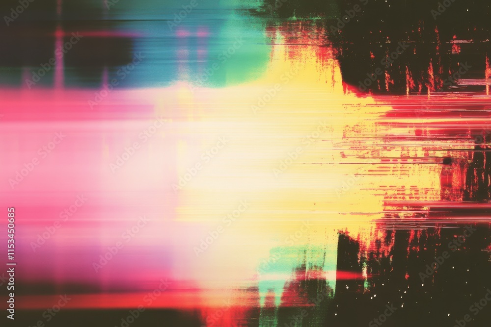 Fototapeta premium Abstract digital noise effect with vibrant neon colors blending into a striking modern background