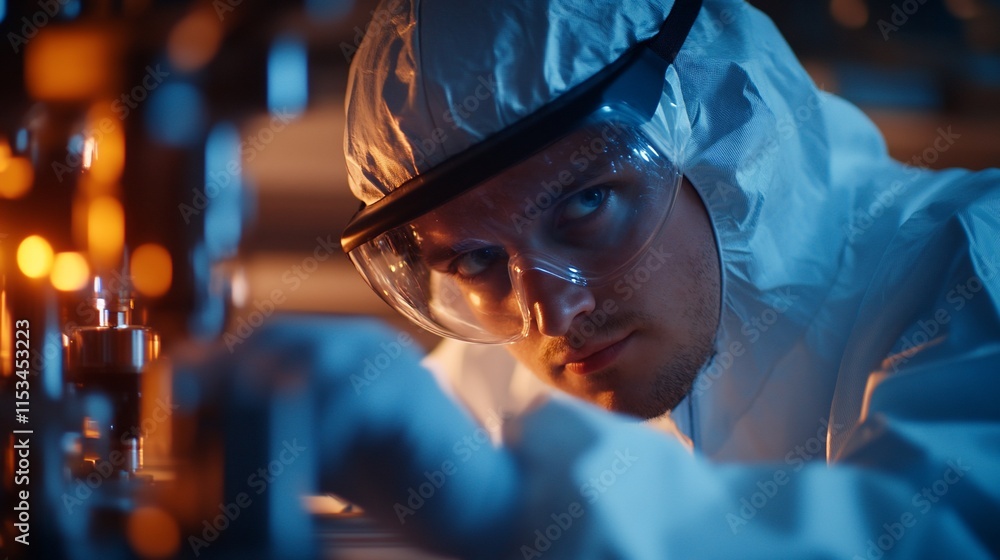 Scientist working in a laboratory with equipment. Scientist working in a laboratory with equipment.