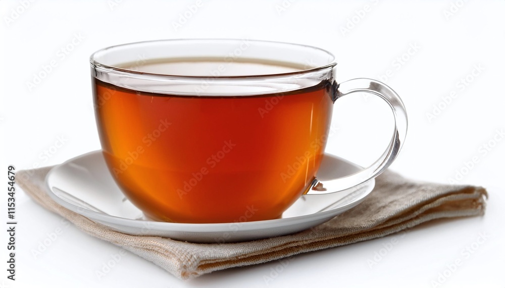 Cup of Tea with Steam on White Background Cup of Tea with Steam on White Background
