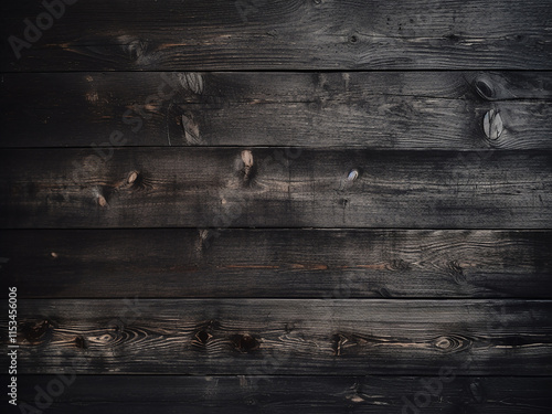 A scratched and grungy dark wooden board with black wood texture
