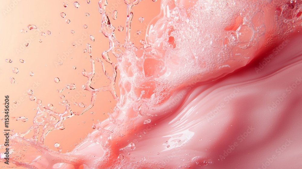 Fototapeta premium Soft pink liquid splash in abstract motion