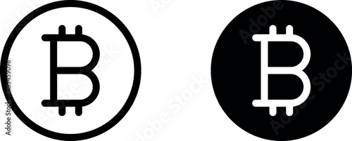 "Bitcoin Icon - Cryptocurrency and Digital Currency Symbol"