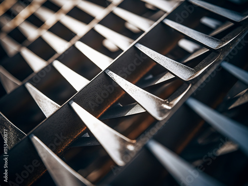 Steel texture with shadows creating a pattern for use in backgrounds and designs