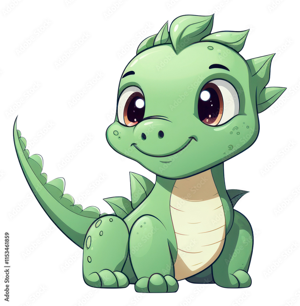 Fototapeta premium PNG Dragon cartoon animal green.