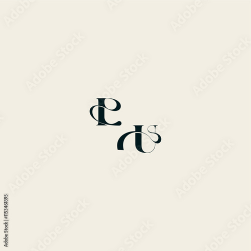 wedding monogram elegant UI bold and hairline initial letter fancy curve logo