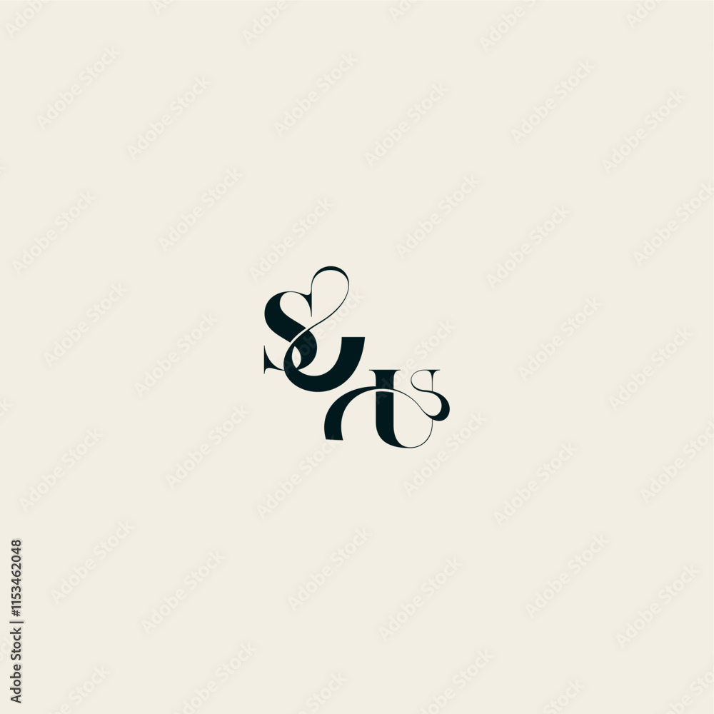 wedding monogram elegant US bold and hairline initial letter fancy curve logo wedding monogram elegant US bold and hairline initial letter fancy curve logo