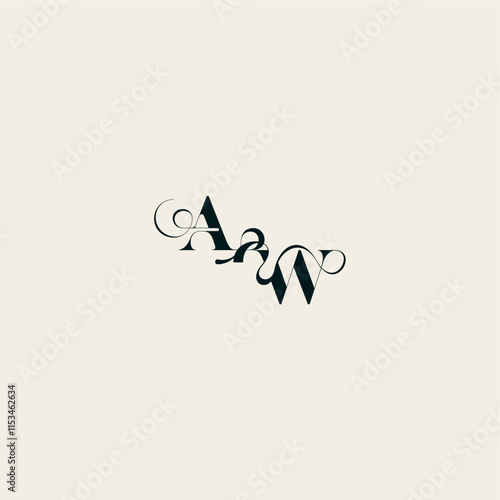wedding monogram elegant WA bold and hairline initial letter fancy curve logo