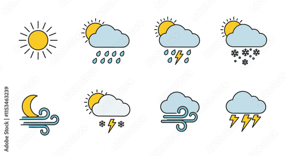 Obraz premium Minimal Progressive Flat Vector Icons Collection. 