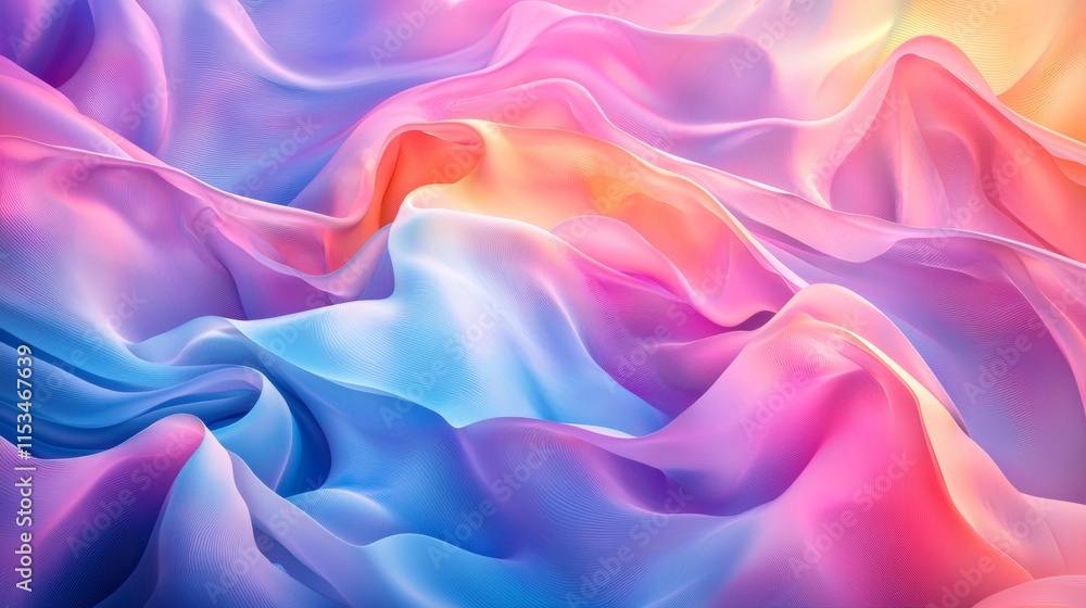 Abstract colorful fabric waves in soft lighting Abstract colorful fabric waves in soft lighting