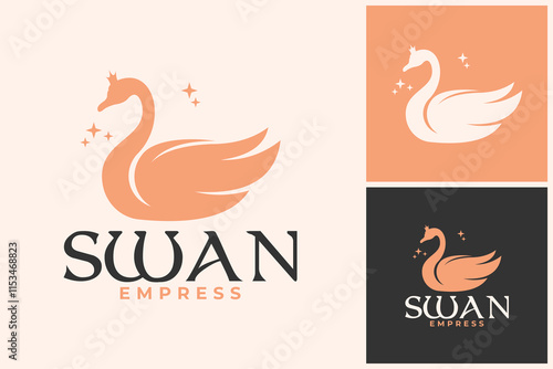 Swan Empress Queen Elegant Logo Design