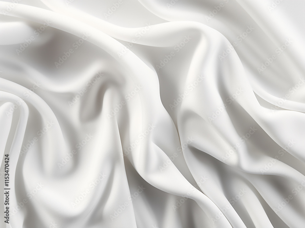 Obraz premium Wavy folds of white fabric texture forming a soft and smooth cloth background