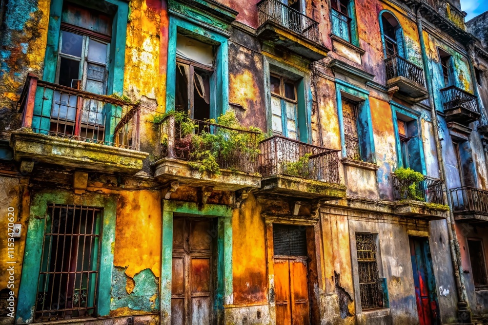 Fototapeta premium Gritty Urban Decay: A Documentary Photography Study of Blot62's Architectural Ruins