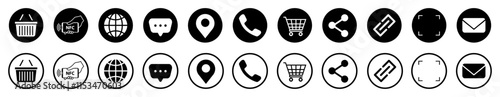 Set of Contact and web icons.Vector

