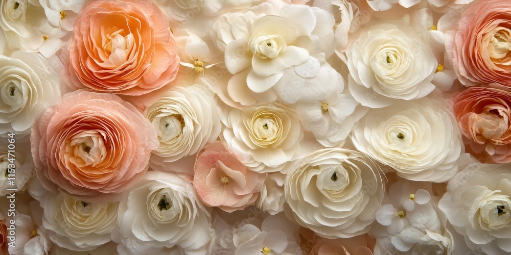 Elegant petals overlapping create a beautiful floral display, showcasing the popular allure of flowers. The beauty of these petals and flowers captivates with their charm and grace.