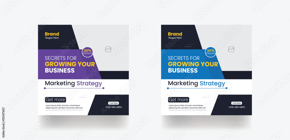 Obraz premium Growing your business web banner design and social media post template