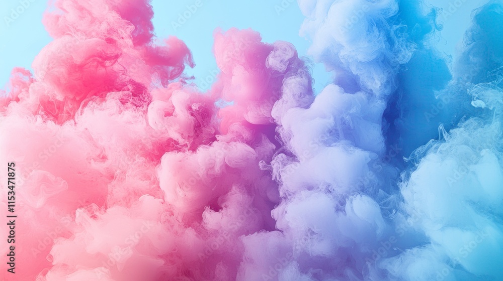 Fototapeta premium Pastel pink and blue clouds with soft lighting