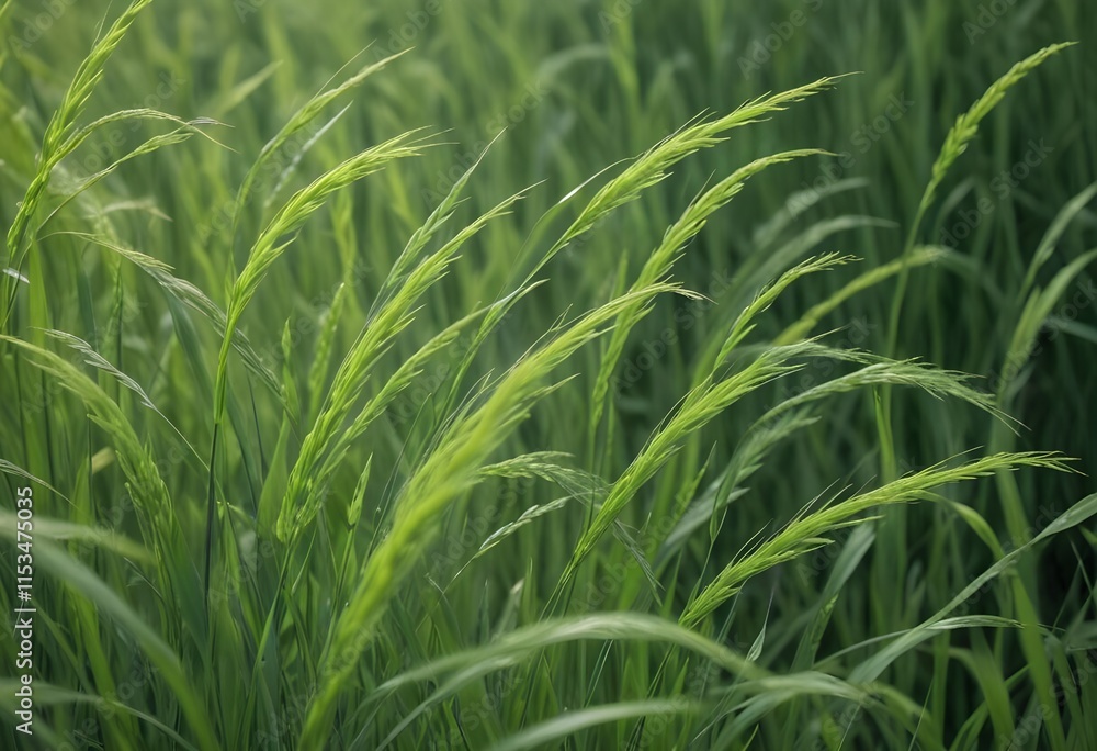 A closeup of vibrant emerald grass stalks A closeup of vibrant emerald grass stalks