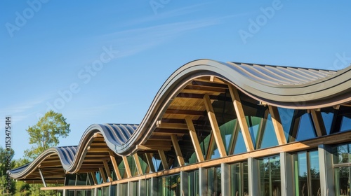 Curved Metal Roofing in Building Structure