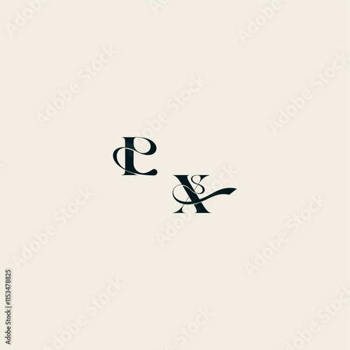 XI letter wedding monogram elegant fancy curve logo bold and hairline initial