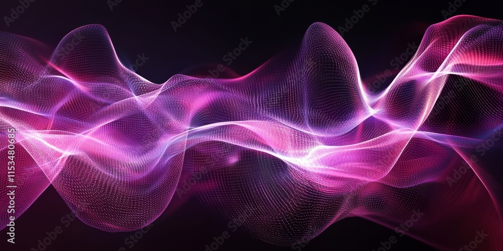 Fototapeta premium digital forms moving in synchronized, glowing, rhythmic patterns. Generative AI