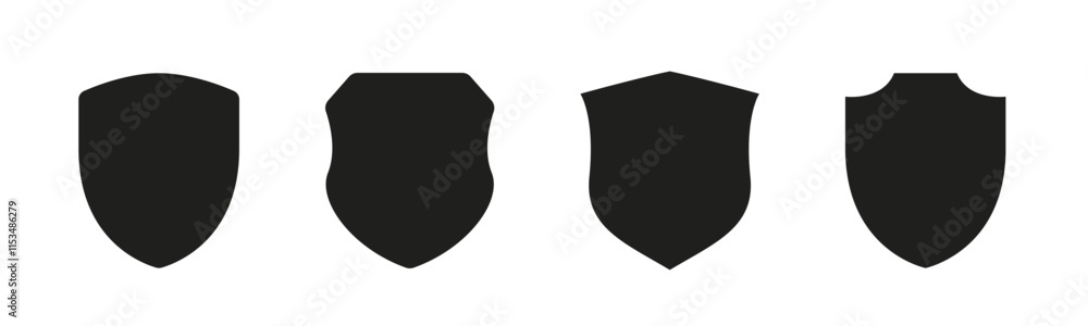 Shield icons set. Protection and Security sign. Set of vintage label and badges shape collections. Vector illustration. Shield icons set. Protection and Security sign. Set of vintage label and badges shape collections. Vector illustration.