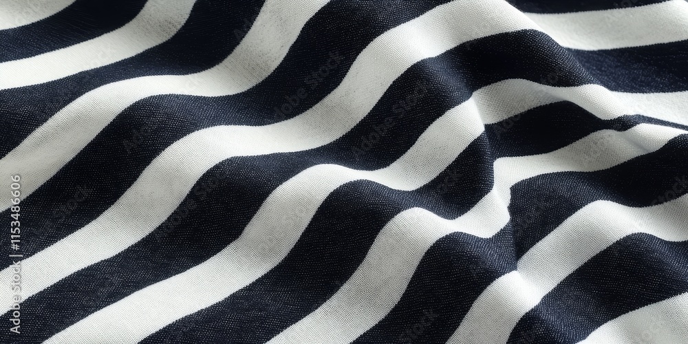 Dark navy and white striped pattern cotton polyester fabric creates a unique texture that serves as a stylish backdrop, perfect for textile fashion applications and wallpaper designs. Dark navy and white striped pattern cotton polyester fabric creates a unique texture that serves as a stylish backdrop, perfect for textile fashion applications and wallpaper designs.