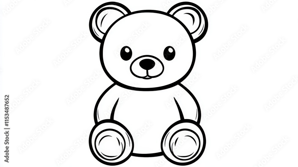 Cute and Simple Teddy Bear Illustration for Kids' Activities Cute and Simple Teddy Bear Illustration for Kids' Activities