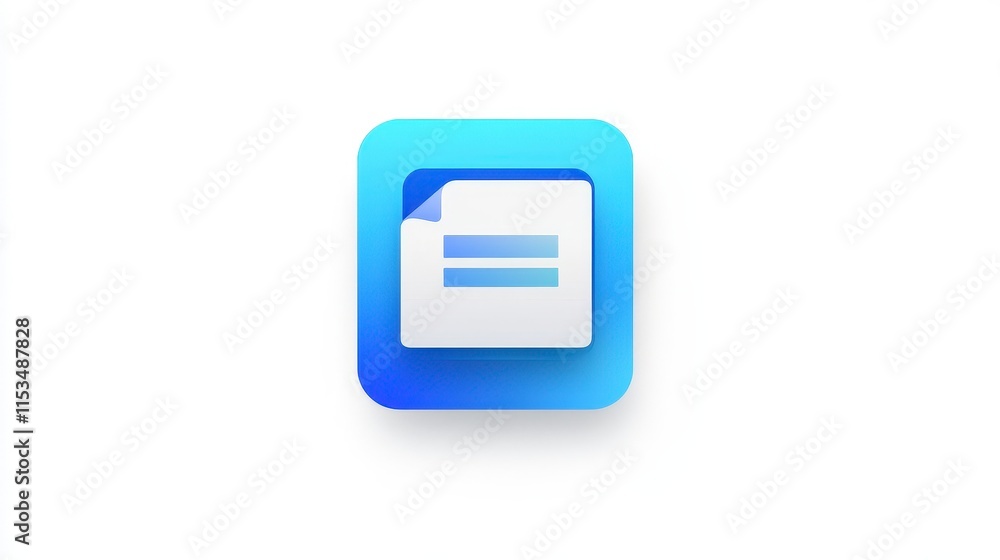 Minimalist Document Icon with Blue Gradient Background Design Minimalist Document Icon with Blue Gradient Background Design