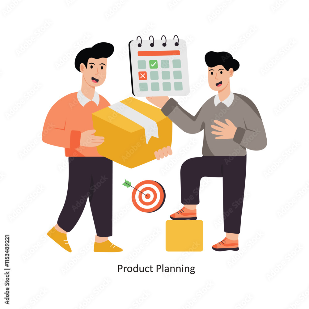 Product Planning concept vector illustration. Business Collaboration isolated on white Background. Product Planning concept vector illustration. Business Collaboration isolated on white Background.