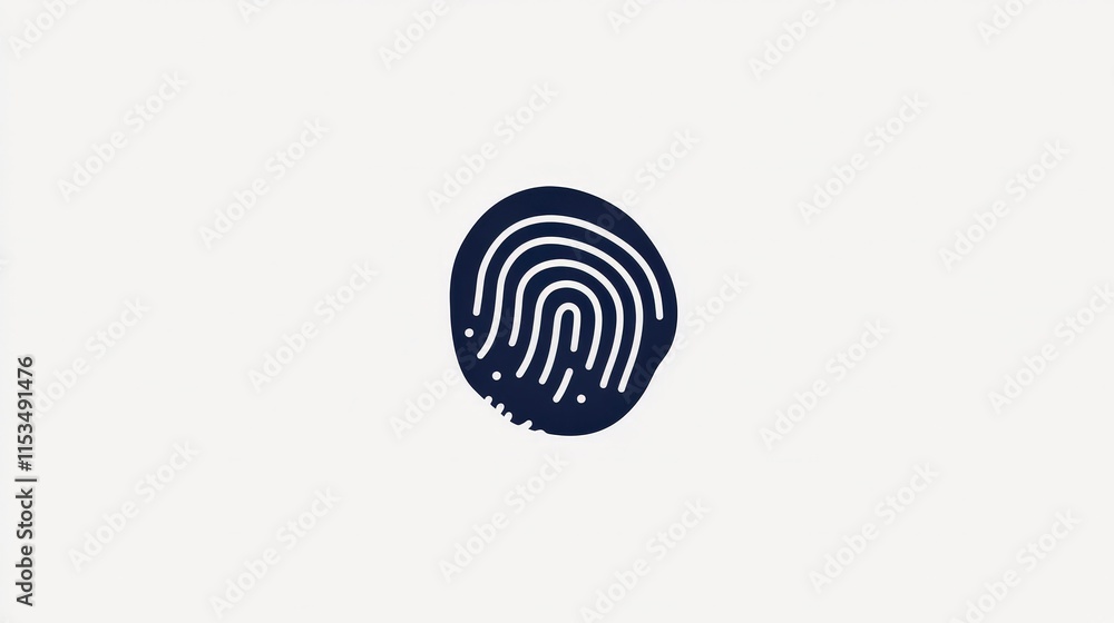 Abstract Artistic Representation of a Fingerprint on White Background Abstract Artistic Representation of a Fingerprint on White Background