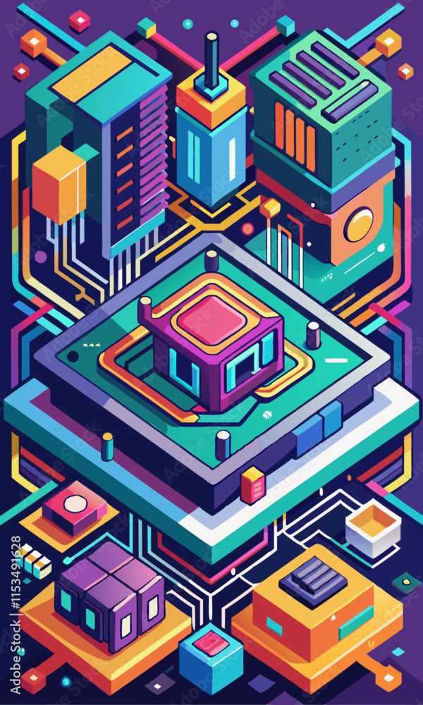 Advanced tech circuit board with futuristic glowing lines. High-tech motherboard design with digital connections and electronic components. Advanced tech circuit board with futuristic glowing lines. High-tech motherboard design with digital connections and electronic components.