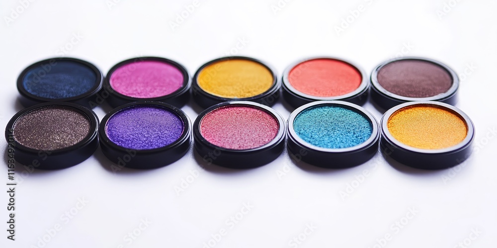 Isolated eyeshadow kit displayed on a white background, showcasing a vibrant collection of colors in the eyeshadow kit for creative makeup applications and artistic expression. Isolated eyeshadow kit displayed on a white background, showcasing a vibrant collection of colors in the eyeshadow kit for creative makeup applications and artistic expression.