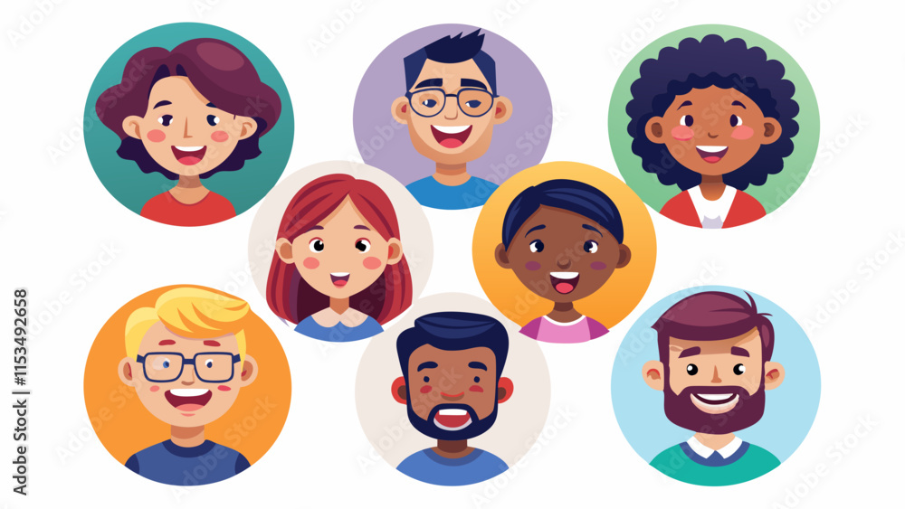 Set of diverse people’s faces representing different emotions and professions, vector illustration.
Set of diverse people’s faces representing different emotions and professions, vector illustration.