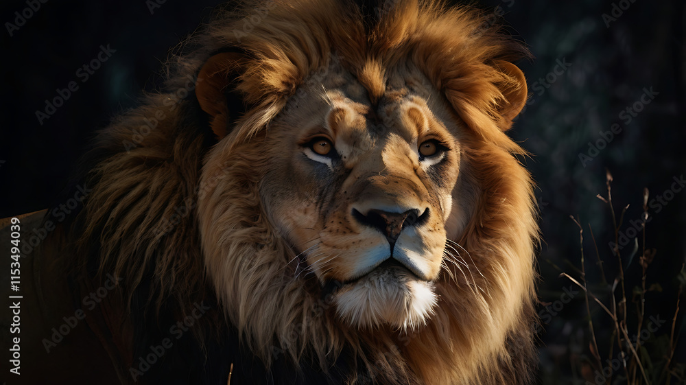 King of the Jungle, Close-up of lion looking away against black background
King of the Jungle, Close-up of lion looking away against black background